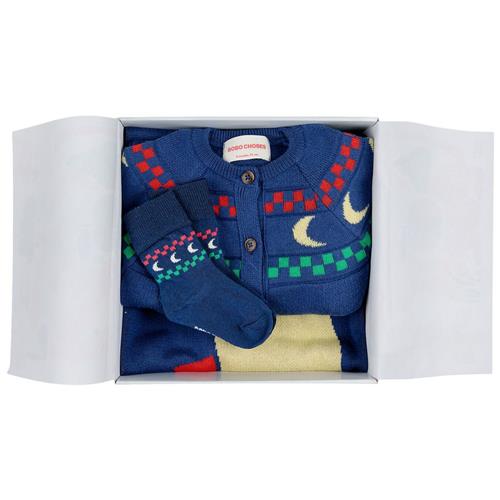 Bobo Choses Beneath The Moon Strikket Gavesæt Navyblå 1 months  Marineblå  1 måneder  Unisex