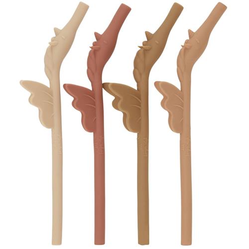 Konges Sløjd 4-Pack Unicorn Silikone-sugerør Rose Mix One Size      Unisex