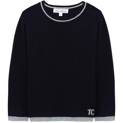 Tartine et Chocolat Kashmir-strikket sweater Navy 6 Y  Marineblå  6 år  mand