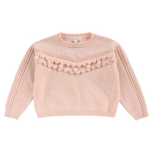 Louise Misha Ionnisa Strikket Baby Sweater Blush 12 months  Lyserød  12 måneder  kvinde