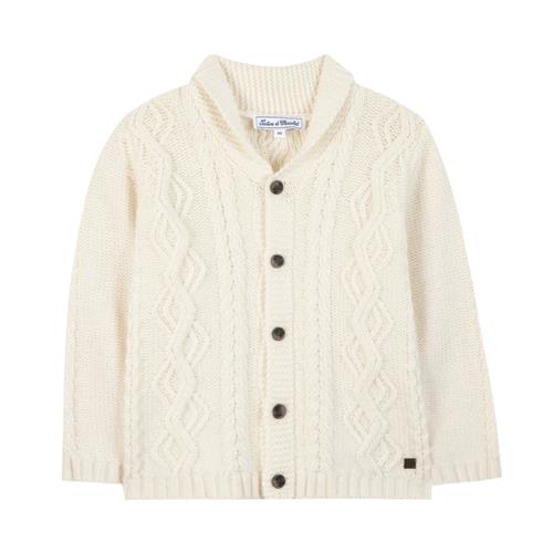 Tartine et Chocolat Cardigan i uld, cremefarvet 8 Y  Creme  8 år  mand