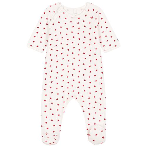 Petit Bateau Hjertemønstret Sparkedragt Cremefarvet 12 Months  Hvid  12 måneder  Unisex