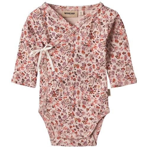 Wheat GOTS Chia Blomstret Wrap Body Pale Rose 62 cm  Lyserød  62 cm  kvinde