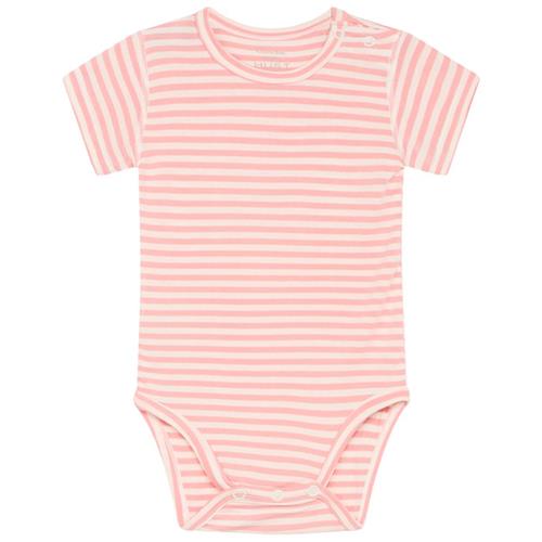 Hust&Claire Bue Stribet Babybody Shrimp 68 cm  Lyserød  68 cm  Unisex