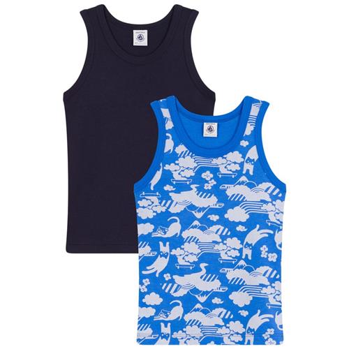 Petit Bateau 2-pak Tanktoppe Blå 2 Y  Blå  2 år  mand