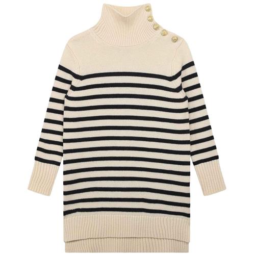 Zadig & Voltaire Stribet Strikket Kjole Cremefarvet 16 Y  Creme  16 år  kvinde