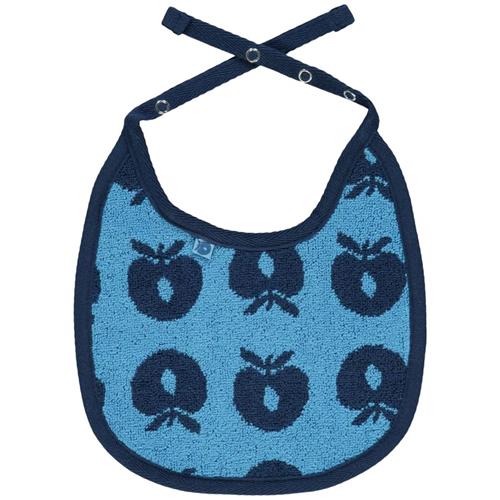 Småfolk Lille Mønstret Hagesmæk Med Æbler Blue Grotto One Size      Unisex