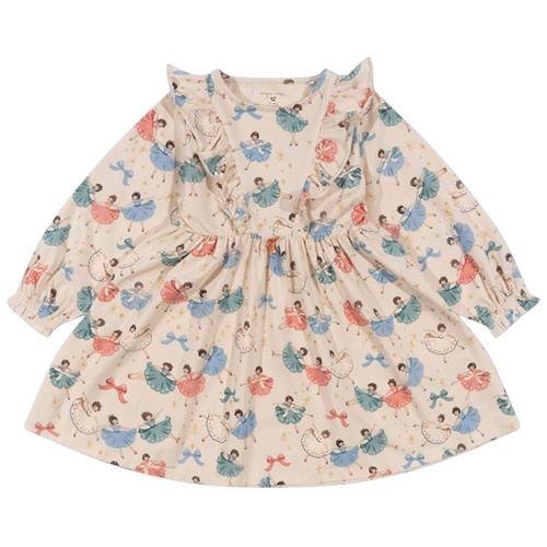 Konges Sløjd Basic Frill Dress Gots - Bow Ballerina 7-8 Y  Creme  7-8 år  kvinde