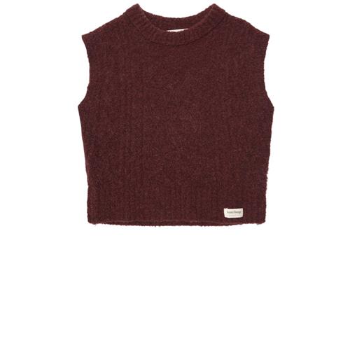 Tocoto Vintage Oversize Braided Vest Burdeaux 8 Y  Rød  8 år  Unisex