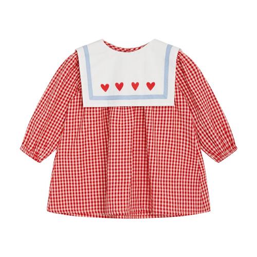 Flöss Anna Gingham Kjole Ruby 98 cm  Rød  98 cm  kvinde