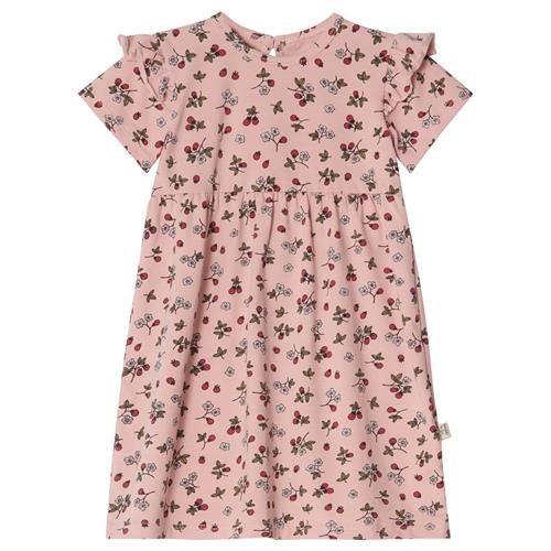 Buddy & Hope GOTS Hilma Mønstret Kjole Wild Strawberry 62/68 cm  Lyserød  62/68 cm  kvinde