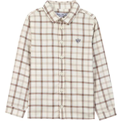 Tartine et Chocolat Skjorte i bomuld og merinould Pearl Cream Tone 12 Y  Creme  12 år  mand