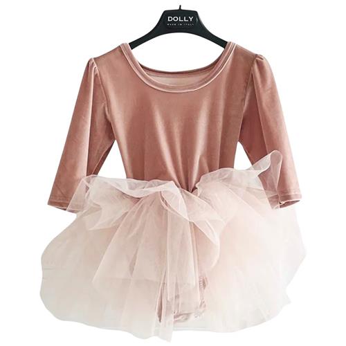 DOLLY by Le Petit Tom Velvet Planet Tutu Dress in Pink 0-1 Y  Lyserød  0-1 år  kvinde