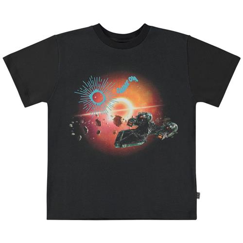 Molo GOTS Riley T-shirt Warp Speed 104cm  Sort  104 cm  Unisex
