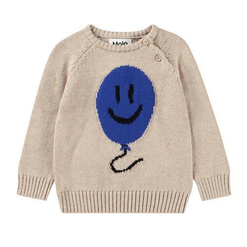 Molo Bless Strikket trøje Balloon Smile 80 cm  Beige  80 cm  Unisex