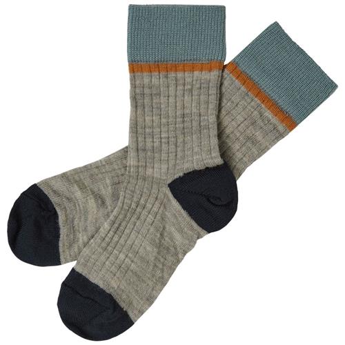 FUB 2-pakke Colour Block Strømper Hazel Melange 25-28 EU  Beige  25-28 EU  Unisex