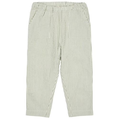 Copenhagen Colors GOTS Seersucker-bukser Green Cream Stripe 116 cm  Grøn  116 cm  mand