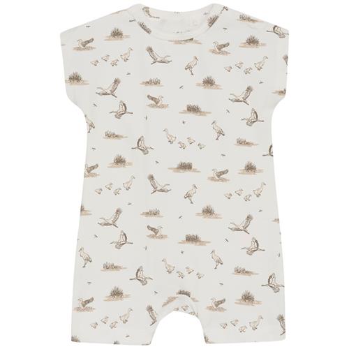 Fixoni GOTS Mønstret Romper Coconut Milk 56 cm  Creme  56 cm  Unisex
