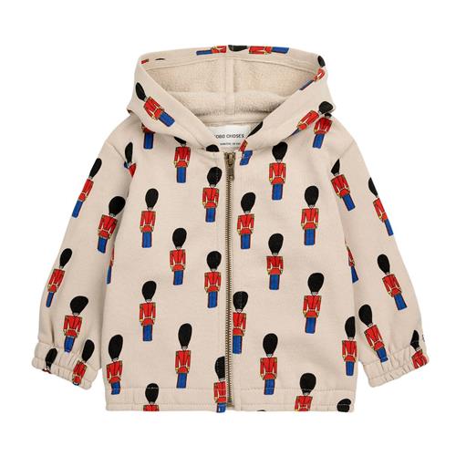 Bobo Choses Little Tin Soldiers Mønstret Babyhættetrøje Naturhvid 9 months  Creme  9 måneder  Unisex