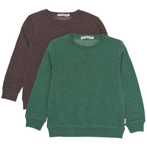 Minymo 2-pak Sweatshirt Hunter Green 98 cm  Grøn  98 cm  Unisex