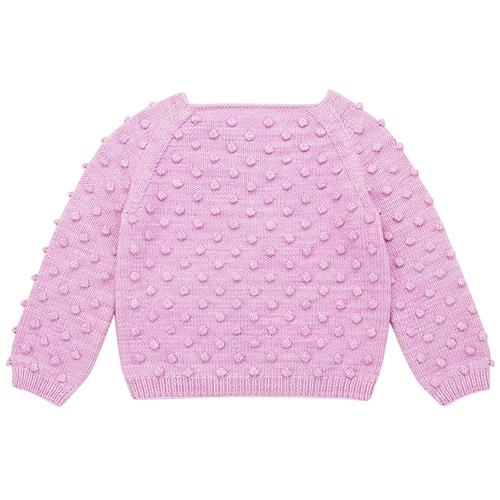 Misha & Puff Popcorn Strikket Trøje Til Baby Pink Lilac 6-12 months  Lyserød  6-12 måneder  kvinde