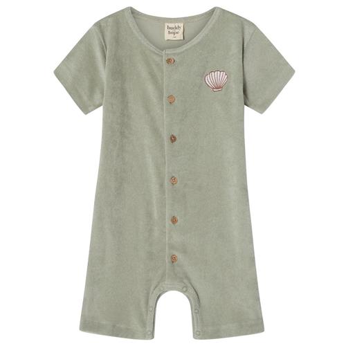 Buddy & Hope Harry GOTS Romper Med Muslingeskal Grøn 62/68 cm  Grøn  62/68 cm  Unisex