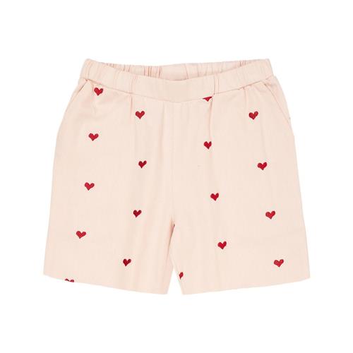 Copenhagen Colors Heart Shorts I Twill Dusty Rose Berry Hearts 122 cm  Lyserød  122 cm  kvinde