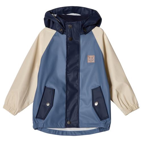 Kuling Edinburgh Kontrastfarvet Genanvendt Regnjakke Flintstone Blue/Navy 86/92 cm  Blå  86/92 cm  Unisex