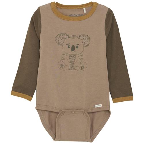 Minymo Babybody Taupe Gray 68 cm  Brun  68 cm  mand