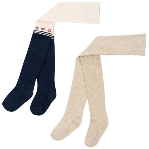 Konges Sløjd 2 pakker Cherry Lurex-strømpebukser 116/122 cm  Beige  116/122 cm  kvinde