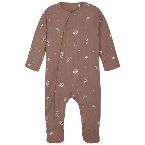 Fixoni Nightsuit w. Feet Rib Deep Taupe Natsæt Babygrow Deep Taupe Bomuldskomfort 44 cm  Brun  44 cm  Unisex