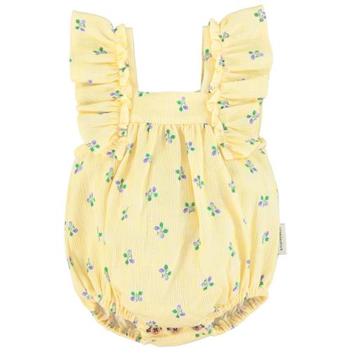 Piupiuchick Blomstret Stribet Romper Gul 24 Months  Gul  24 måneder  kvinde