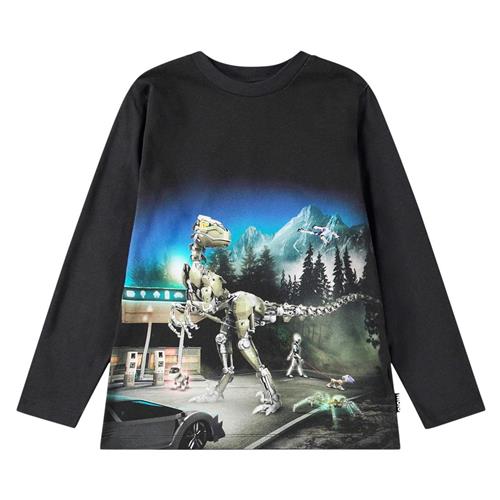 Molo GOTS Reif Langærmet T-shirt Virtual Setting 98 cm  Sort  98 cm  mand