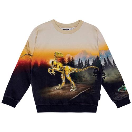 Molo GOTS Miksi Sweatshirt Virtual World 110 cm  Creme  110 cm  mand
