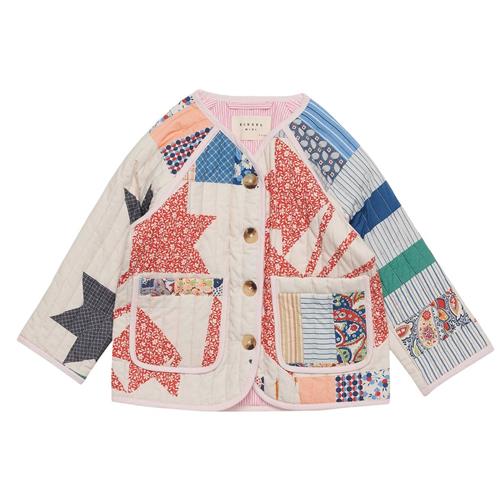 Sissel Edelbo Vega Mini Jakke Flower Patchwork Cream 3-4 Y  Creme  3-4 år  kvinde