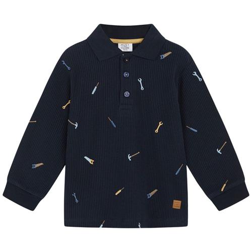 Hust&Claire GOTS Stevie Broderet Poloshirt Navyblå 122 cm  Marineblå  122 cm  mand