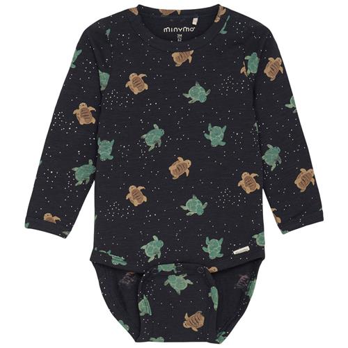 Minymo Body LS AOP  Dark Navy Body LS All Over Print Dark Navy 62 cm  Blå  62 cm  mand
