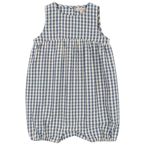 Konges Sløjd GOTS Kim Romper Captains Blue Check 6 months  Blå  6 måneder  Unisex
