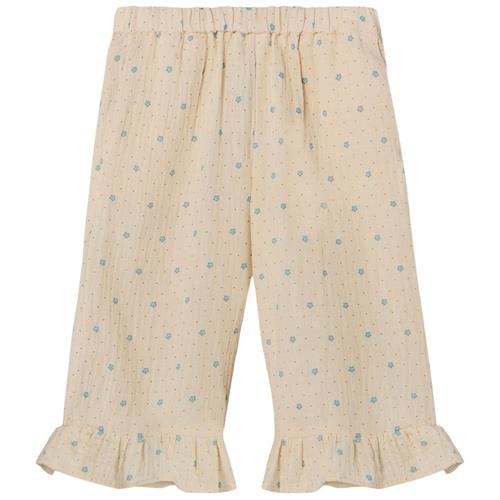 Fliink Blooming Bukser Med Flæser Sandshell Aop 12 months  Creme  12 måneder  Unisex