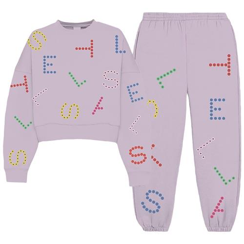 Stella McCartney Kids Logo Sæt Med Sweatshirt Og Joggingbukser Lilla 10 Y  Lilla  10 år  kvinde