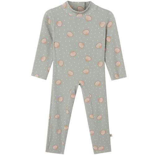 Buddy & Hope Mio Mønstret UV-dragt Med Muslingeskal Grøn 86/92 cm  Grøn  86/92 cm  Unisex