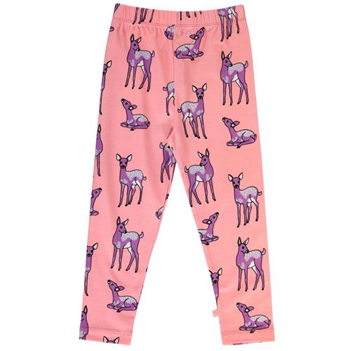 Småfolk Leggings with deer  Bridal Rose 7-8 Y  Lyserød  7-8 år  kvinde