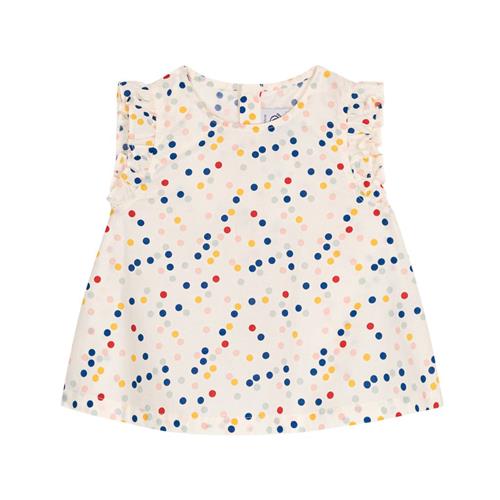 Petit Bateau Polkaprikmønstret Bluse Cremefarvet 6 Months  Hvid  6 måneder  kvinde