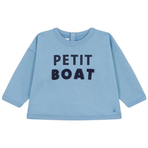 Petit Bateau Sweatshirt Med Tryk Blå 24 Months  Blå  24 måneder  mand