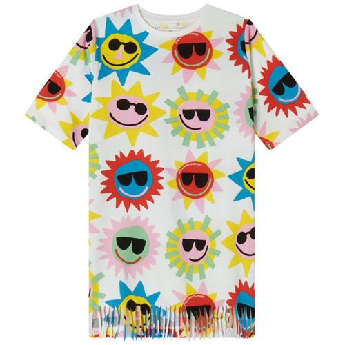 Stella McCartney Kids Mønstret T-shirt Kjole Hvid 2 Y  Hvid  2 år  kvinde