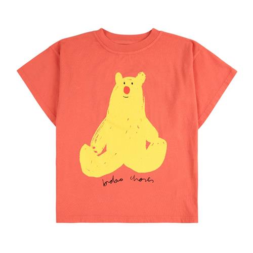 Bobo Choses Hug Me Bear T-shirt Red 4-5 Y  Rød  4-5 år  kvinde