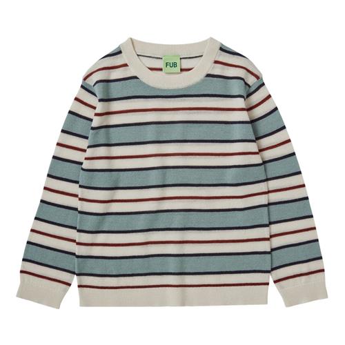 FUB Stribet Bluse Ecru/Misty Green 80 cm  Creme  80 cm  Unisex