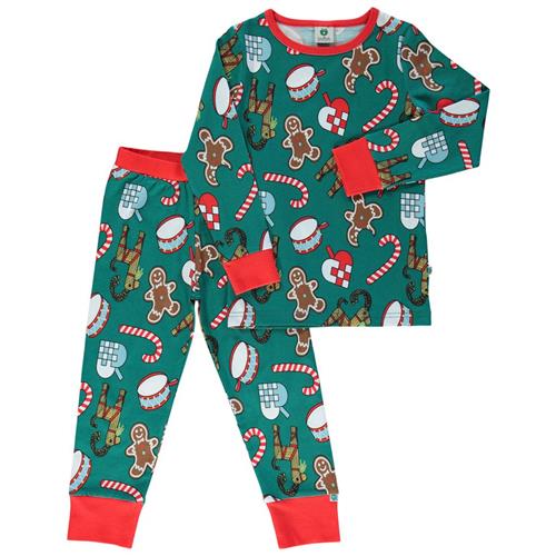 Småfolk Julepyjamas Petroleum Green 1-2 Y  Grøn  1-2 år  Unisex