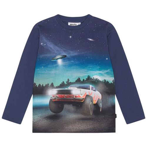 Molo GOTS Reif Langærmet T-shirt Car And Ufo 116 cm  Grøn  116 cm  mand