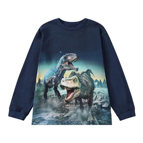 Molo GOTS Rube Langærmet T-shirt Playing Dinos 98 cm  Marineblå  98 cm  mand